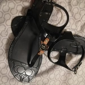 Black coach sandals